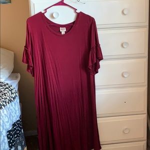 Maroon T-Shirt Dress